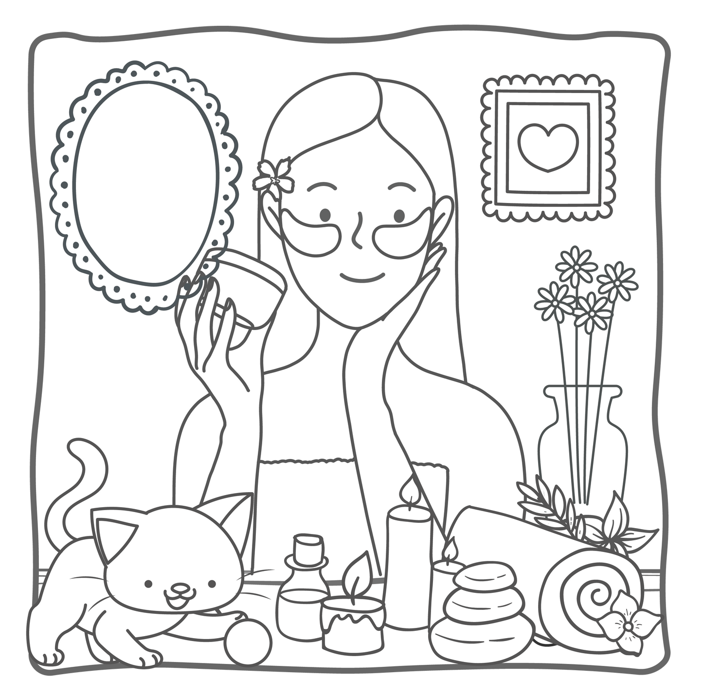 Relax and Glow: Cute & Girly Coloring Pages for Stress Relief