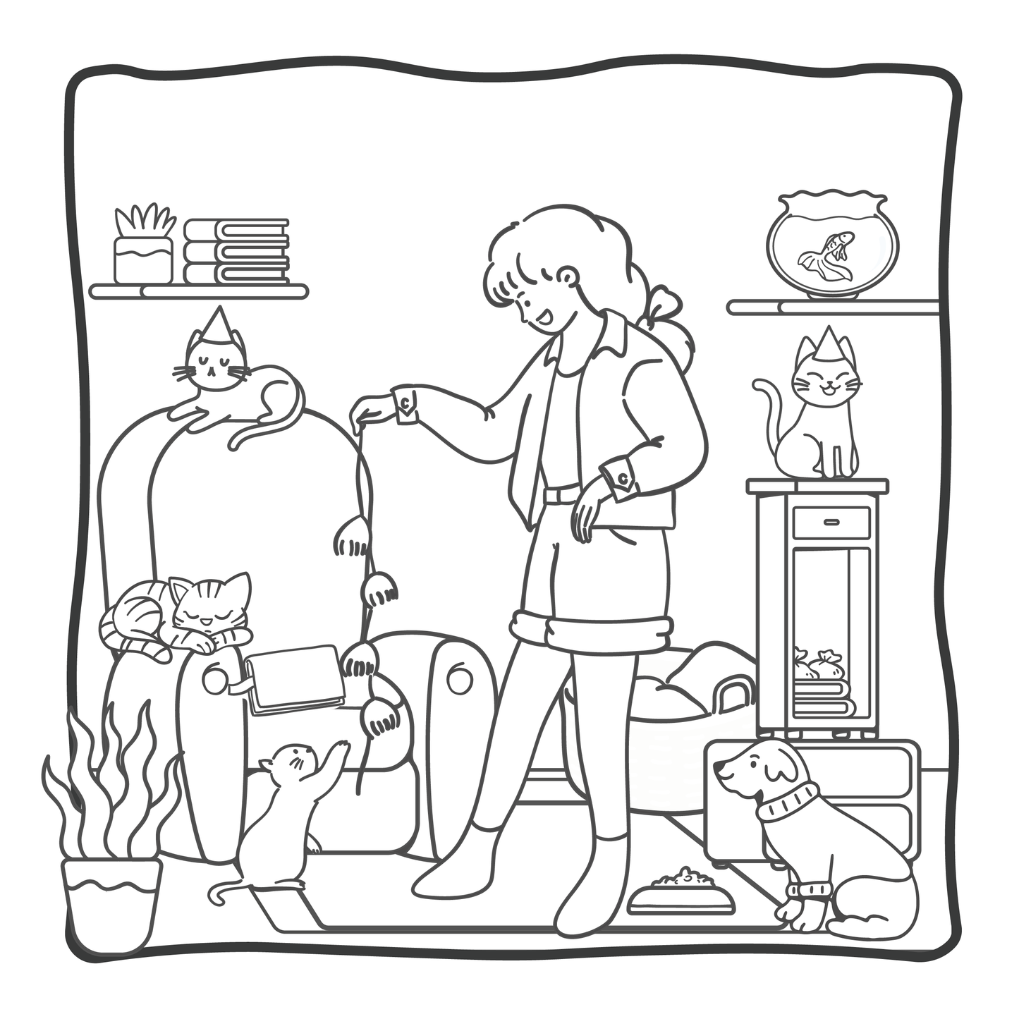 Cozy Girl Moments: A Cute & Aesthetic Coloring Book for Relaxation and Mindfulness