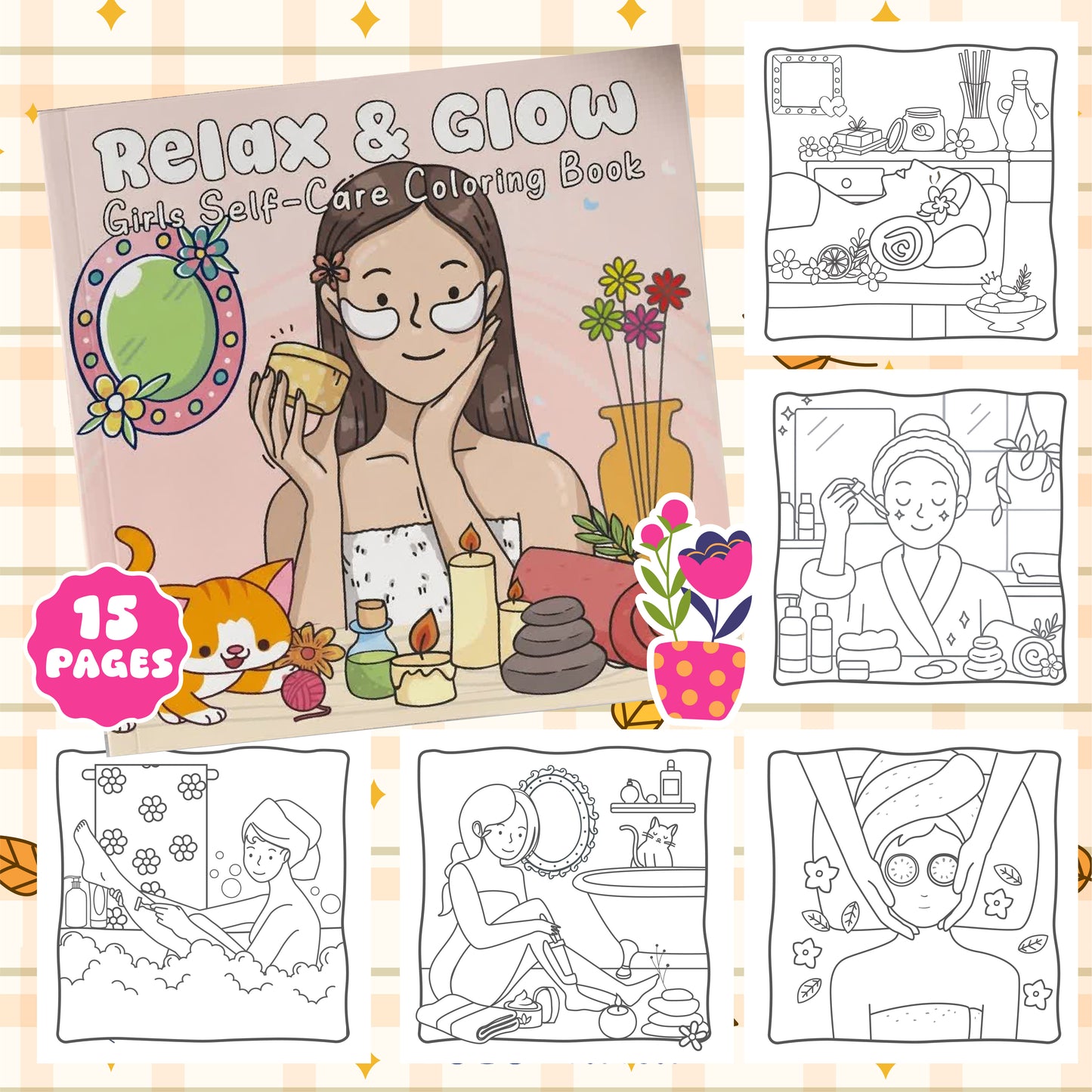 Relax and glow digital adult coloring pages