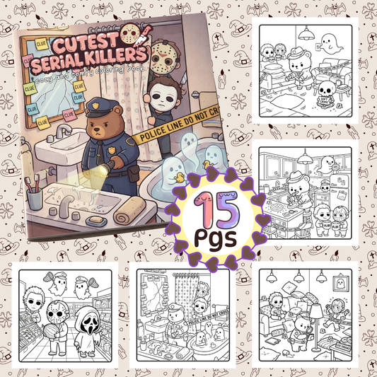 cutest serial killer adult coloring pages digital downloads